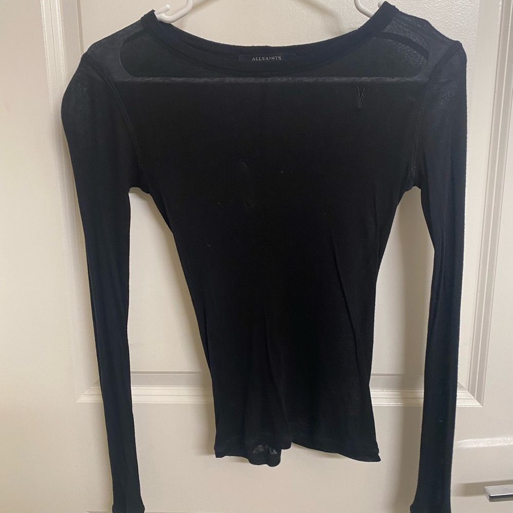 Allsaints sheer cotton long sleeve, size S